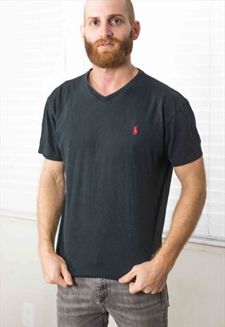 VINTAGE POLO RALPH LAUREN T-SHIRT LOGO 90S S 5.6