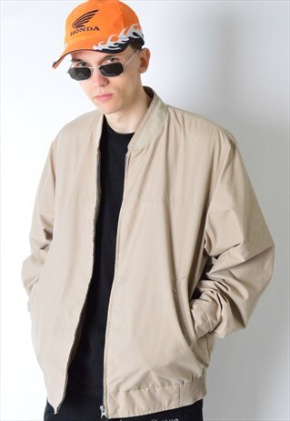 VINTAGE 90S BEIGE MINIMALIST LIGHTWEIGHT JACKET