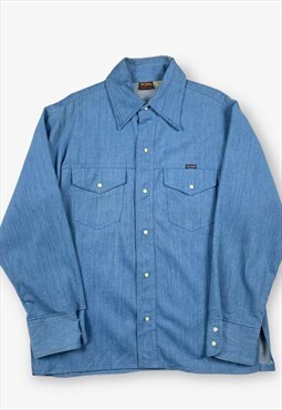 Vintage 70s big yank denim work overshirt large BV15427