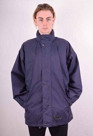 K-WAY MENS VINTAGE JACKET LARGE NAVY BLUE 90S