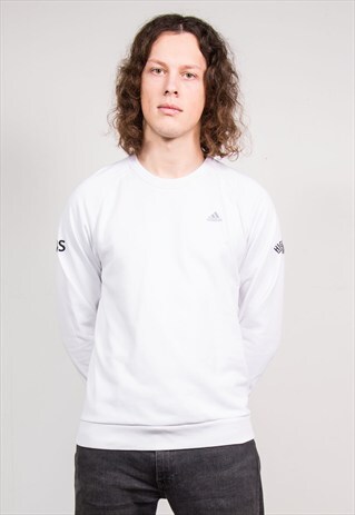 VINTAGE 90'S WHITE ADIDAS SWEATSHIRT JUMPER