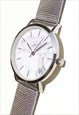 COMPACT MARBLE EFFECT SILVER WATCH