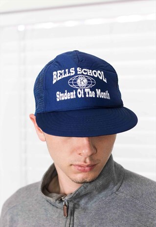 VINTAGE BELLS SCHOOL TRUCKER CAP LOGO 90S ONE SIZE 2.2