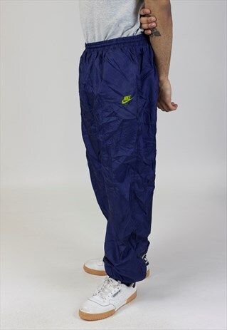 VINTAGE NIKE NAVY SHELL TRACKSUIT BOTTOMS