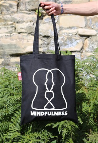 MINDFULNESS BLACK TOTE BAG