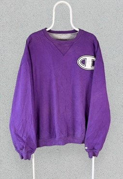 Vintage Champion Purple Sweatshirt Reverse Weave Mens XL