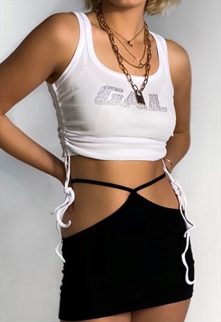 h&m rhinestone crop top