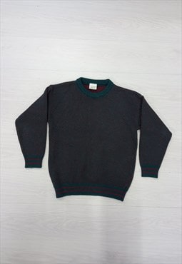 80's Vintage Emerald Design Jumper Green Red Knit