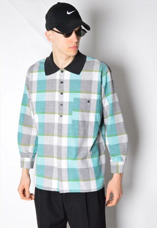VINTAGE 80S CHECK LONG SLEEVE SHIRT