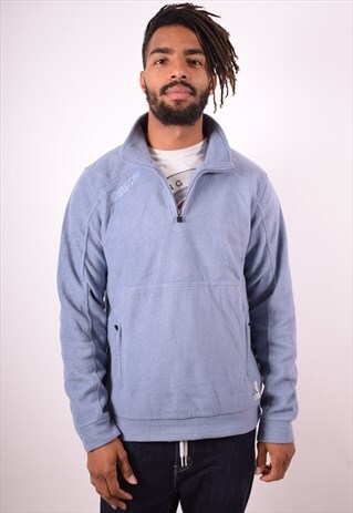 KAPPA MENS VINTAGE FLEECE JUMPER LARGE BLUE 90S