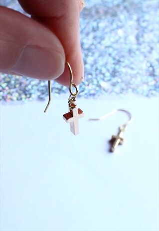 GOLD CROSS EARRINGS