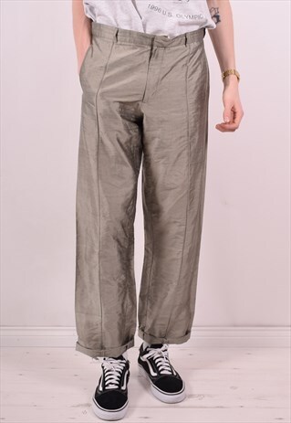 GIORGIO ARMANI MENS VINTAGE TROUSERS W32 L31 KHAKI 90S