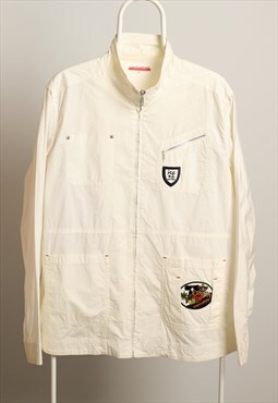 Vintage Castelbajac Windbreaker Logo Jacket White Size L
