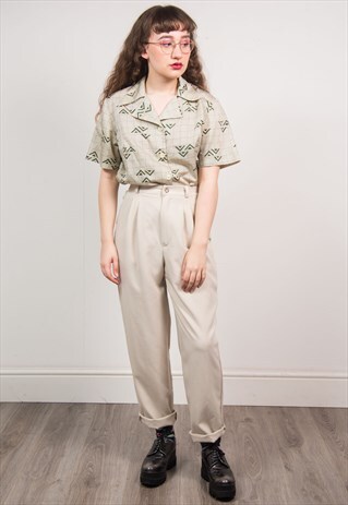 VINTAGE 90'S BEIGE TAPERED TROUSERS