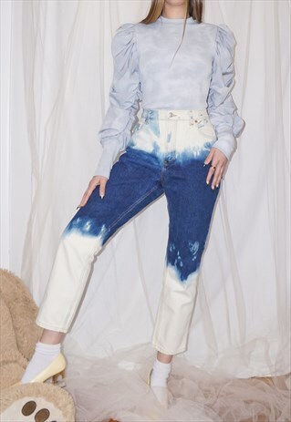 VINTAGE HAND DYED MOM DENIM JEANS