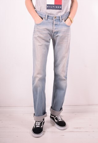 LEE MENS VINTAGE JEANS W34 L34 BLUE 90S