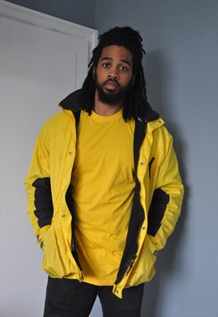 RARE 90S DKNY YELLOW NYLON JACKET