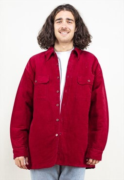Vintage 80's Padded Corduroy Jacket in Red