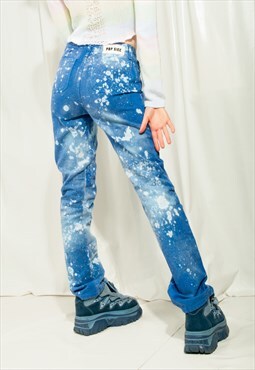 Vintage Jeans Y2K Reworked Acid Dyed Denim Trousers