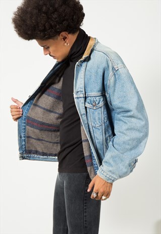 VINTAGE 80S LEVIS WINTER BLANKET DENIM JACKET S1544