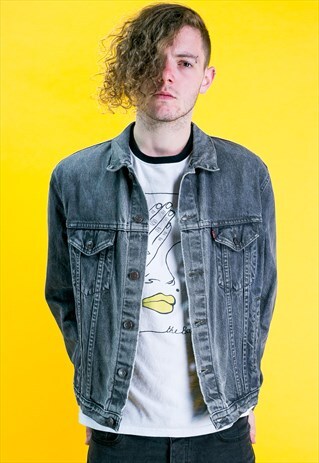 VINTAGE GREY DISTRESSED LEVI DENIM JACKET