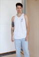 VINTAGE 90S EMBROIDERED DOLPHIN ON WHITE MEN TANK TOP IN XL