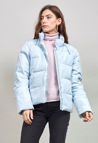 VINTAGE 90'S CHAMPION OVERSIZED BABY BLUE PUFFER JACKET