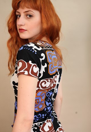 VINTAGE 70'S PRINTED TOP