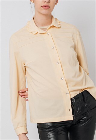 yellow button up shirt long sleeve