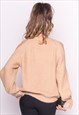 BEIGE JUMPER WITH CUT OUT LACE SLEEVES