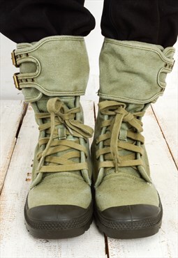 PALLADIUM EU 37 Combat Khaki US 6 Boots Shoes Military High