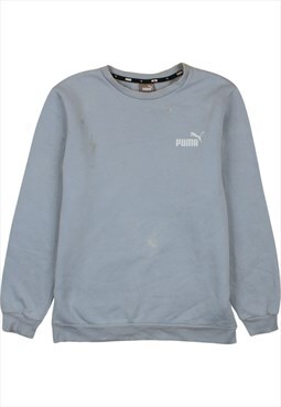 Vintage 90's Puma Sweatshirt Heavyweight Crew Neck Blue