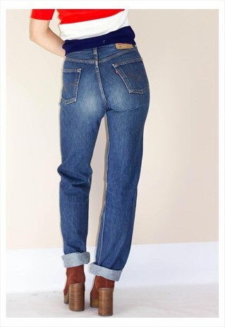 VINTAGE 90'S 501 DARK WASH GUY FIT LEVI JEANS