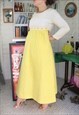VINTAGE 70S YELLOW PLAID CHECK CHECKS POLKADOT MAXI DRESS