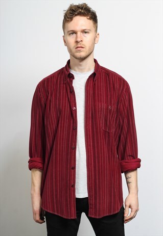 VINTAGE CORDUROY CORD SHIRT RED