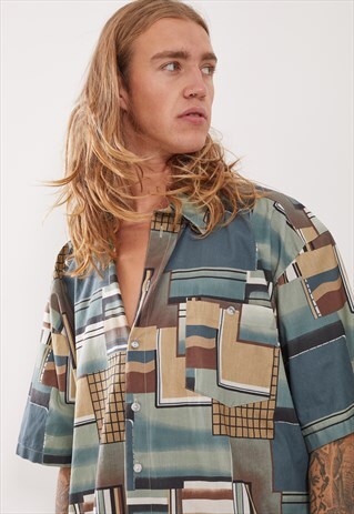 VINTAGE PATTERNED FESTIVAL SHORT SLEEVE SHIRT