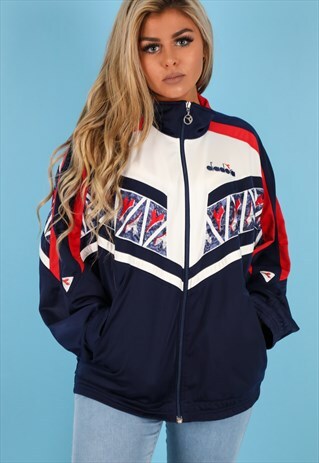 VINTAGE DIADORA TRACK JACKET IN MULTI NJ510
