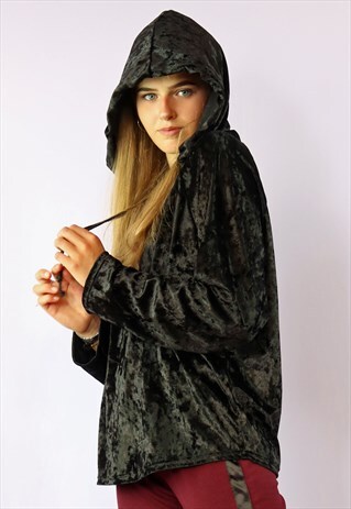 BLACK VELVET HOODIE