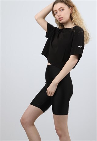 PUMA MEDIUM BLACK CROPPED T-SHIRT