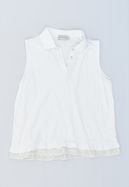 Vintage 90's Moncler Polo Shirt White