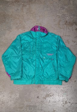 Vintage 90s Wavy Windbreaker Light Jacket Waterproof