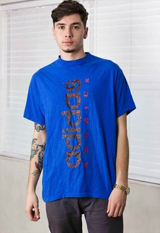 VINTAGE ADIDAS T-SHIRT LOGO 90S L 8.4