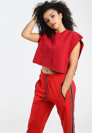 90S NIKE CROPPED SLEEVELESS SWEATSHIRT