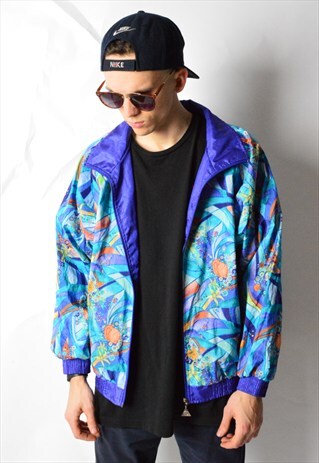 VINTAGE 80S COLOURFUL SHELL JACKET