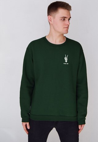 GREEN PEACE OUT (WHITE) SWEATSHIRT
