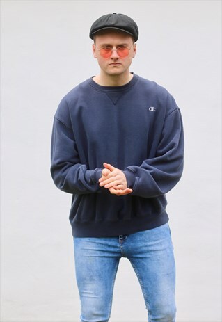 CHAMPION USA MINIMALIST NAVY BLUE VINTAGE SWEATSHIRT