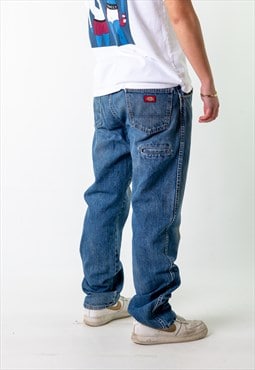 Blue Denim 90s Dickies  Cargo Skater Trousers Pants Jeans 