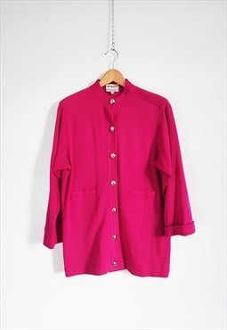 YSL Yves Saint Laurent Rive Gauche Pink Wool Cardigan