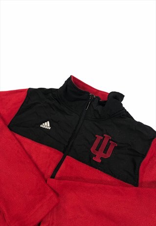 WOMENS ADIDAS FLEECE RED JACKET AMERICAN FOOTBALL HOOSIERS