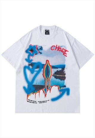 KALODIS ABSTRACT GRAFFITI PRINT LOOSE T-SHIRT